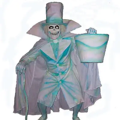 Halloween Haunted Mansion Hat Box Hatbox Ghost Ročno poslikan praznični okras (1 kos, zelen)