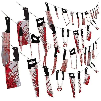 XIANRENGE Halloween Decorations Outdoor Indoor Knife Banner Door Party Dodatki Decor Spooky Viseči Vrt Scary Outside Box Set