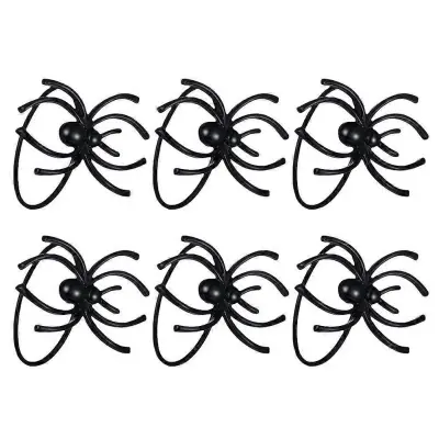 6pcs Obročki za prtičke Pajek Držalo za prtičke iz nerjavečega jekla Halloween Party Table Settings Decoration