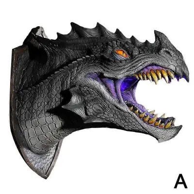 Dragon Legends Prop 3D stenska skulptura dinozavra Wall Art Skulptura Halloween Party Decor Supplies Vrtna dekoracija doma