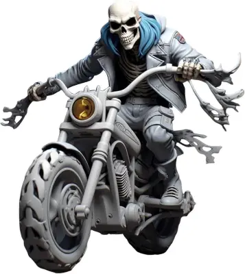 Okostnjak Kip Smolo Motorno kolo Kul Okostnjak Figurice Majhna Lobanja Okostnjak Dekor za Halloween Party Pisarniški obrti