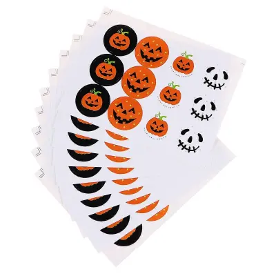 Halloween Party Favor Nalepke Pumpkin Ghost Candy Nalepke Različne barve 3x3x0,1 cm Močna lepljivost 10 kosov za dekoracijo