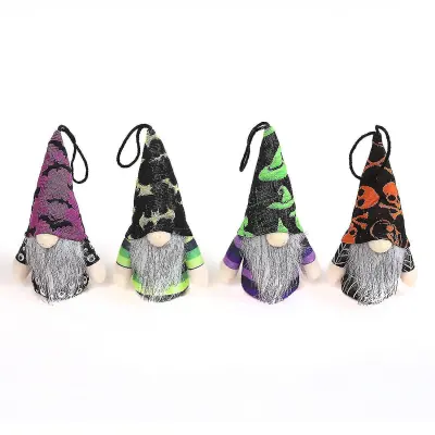 Halloween Viseči Gnome Gnomes Obeski 4pcs/set Skull Bat Hat Decor Za zahvalni dan Jesen Farmhou