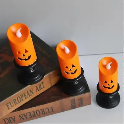 3pcs Halloween Dekoracija Svečnik Pumpkin Lamp New Wind Lamp Led Electronic Candle Lamp Creative Decoration Majhna nočna svetilka Oljna svetilka