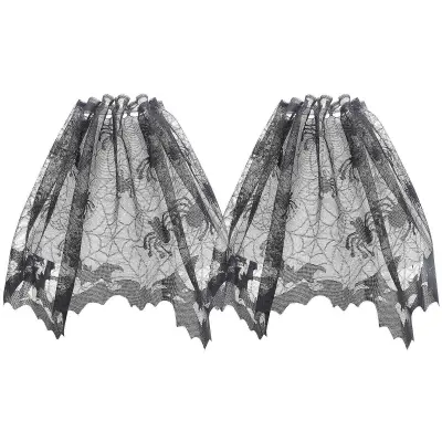 2Pcs Halloween Lamp Shades Cover Decoration Black Spider Web Lampshades Cover