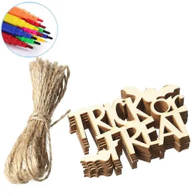 Ghostly Wood Crafts Decor Halloween Obesek Rekviziti za Halloween DIY obesek