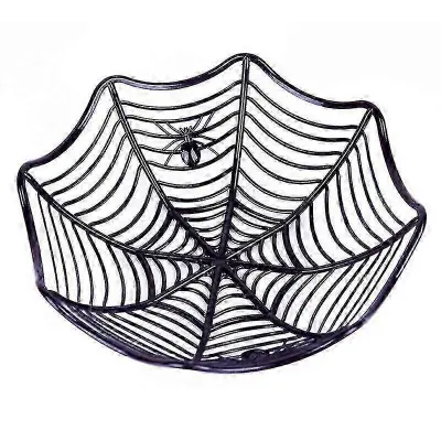 Skleda za sladkarije Spider Web Halloween, črna plastična