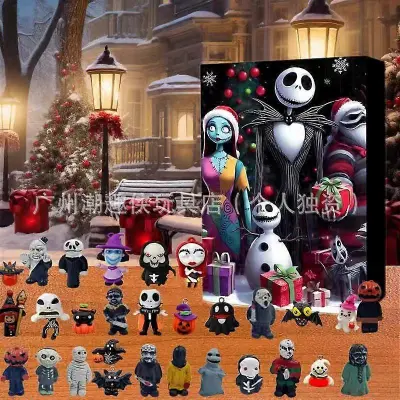 2025 Skull Jack Božična adventna odštevalna slepa škatla Halloween Horror Atmosphere 24 kosov darilo