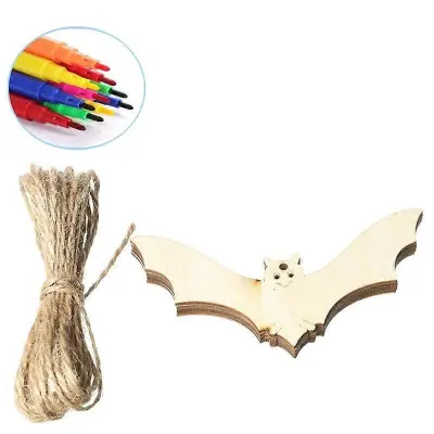Ghostly Wood Crafts Decor Halloween Obesek Rekviziti za Halloween DIY obesek