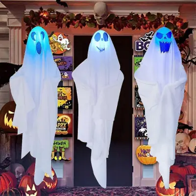 3 paketi Led Halloween dekoracije bele viseče okraske duhov festival oblačenja svetilka dekor luči