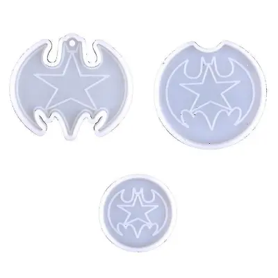 3pcs Diy Shiny Halloween Bat Keychain Charms Kalupi Smola Epoxy Nakit
