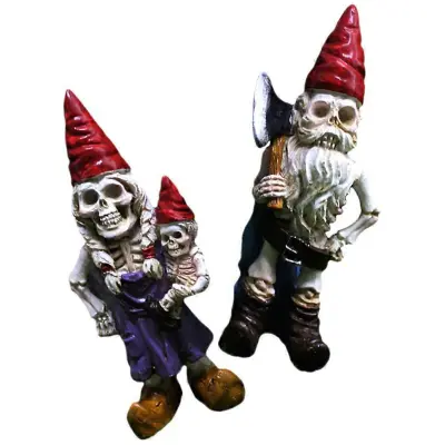Halloween Gnomes Decorations Skeleton Outdoor Use 10.8x4.8cm Smola 2Pcs