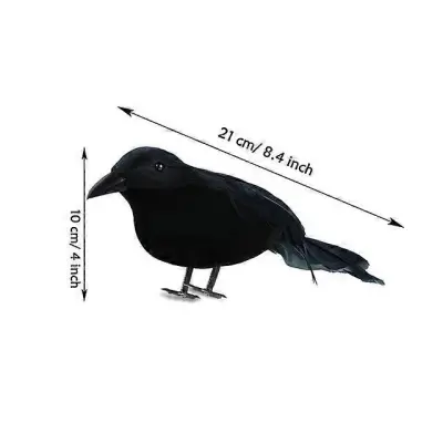 Halloween Black Crow Model Simulacija Ponaredek Bird Animal Scary Igrače Za Halloween Party Dekoracija Doma Horror Rekviziti