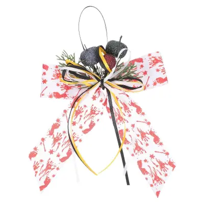 Halloween venec lok Halloween Tree Topper Bow Party Decoration Multi 15x15cm DIY Craft Accessories 1Pcs