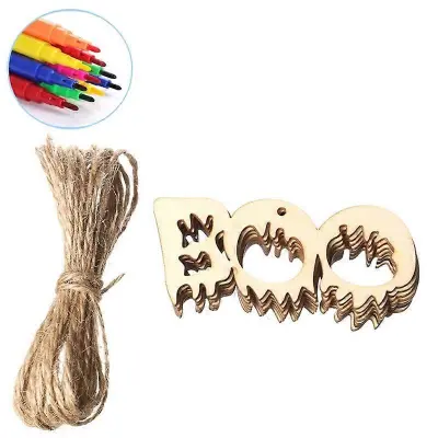 Ghostly Wood Crafts Decor Halloween Obesek Rekviziti za Halloween DIY obesek