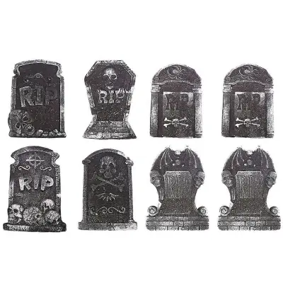 8PCS RIP Tombstone Decor Horrible Halloween Decoration Tombstone Set Figurice Set Halloween Party Bar Accessary (naključna barva in slog)