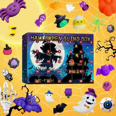 Halloween 30 Grid Blind Box Halloween 30 Day Countdown Surprise Blind Box Dekompresijska lažna igrača Zabavna slepa škatla