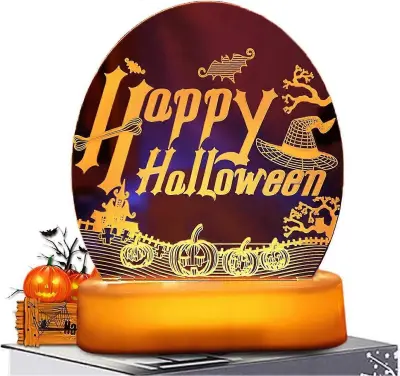 Happy Halloween Nočna Lučka Namizna Namizna Topper Pumpkin Lamps Ornament Za Halloween Dekoracijo Znak Darilo/YY
