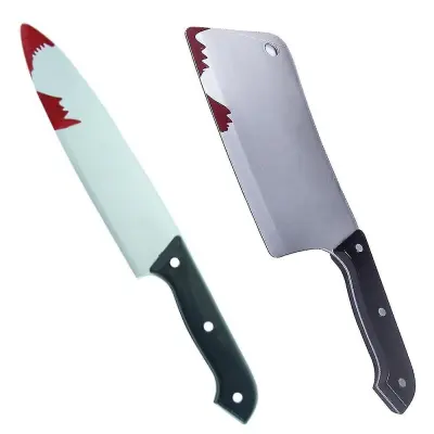 Halloween Prop Fake Bloody Plastični nož Cosplay Horror Arms Igrača Bloody Party Stage Decoration Supplies