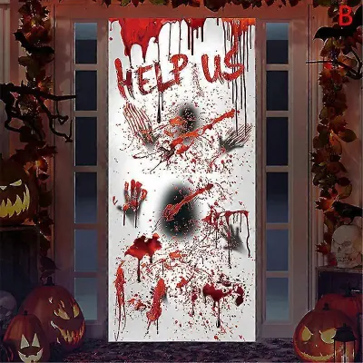 Velike odstranljive nalepke Happy Halloween Krvave roke Okraski Nalepke za okna