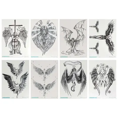 8 kosov črne dekoracije črna tattoo nalepka Halloween Party Tattoo nalepka Halloween Make Up Halloween Body Tattoo