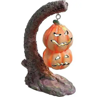 Halloween Led Resin Pumpkin Lamp Horror Ornament Sveča Ornament (3-c-vn)
