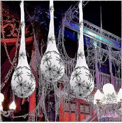 Halloween Light-up Pre Make Spider Viseče Jajčne Vrečke, Halloween Luminous Sacks Rekviziti Ogromna Pajkova Mreža Egg Viseči Dekor