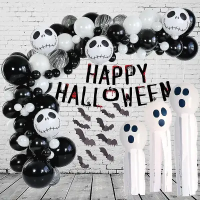 Halloween Theme Balloon Chain Pull Flag Komplet za dekoracijo doma Ghost Bat Halloween Set balonov