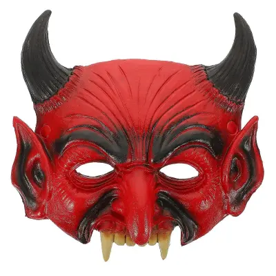Devil Demon Mask Polmaska ​​Scary Horn Mask Halloween Masquerade Kostum Maska