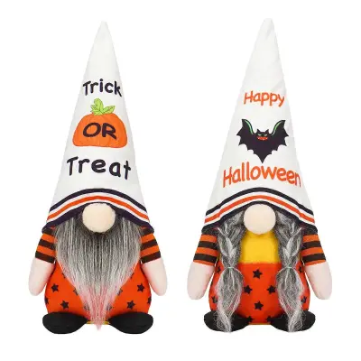 2pcs Halloween Gnome Horror Pumpkin Bat Dwarfs Faceless Doll Ornament Halloween Decoration Party Supplies za Kuhinjo