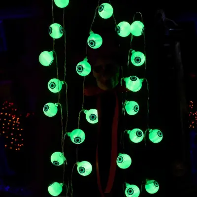 16.4ft 30LED Halloween Decorations Eyeball String Lights Dekorativni prostor za dom Na baterije, Halloween Party Supplies Garden Yard Decoratio