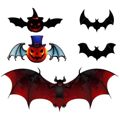 12 kosov Halloween 3D Black Bats Stenske nalepke Halloween Party DIY Dekorativne stenske nalepke Halloween Horror Bats Odstranljive nalepke