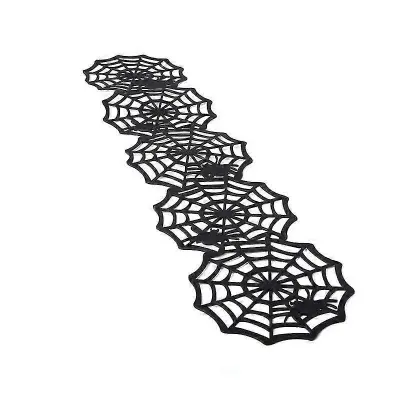 Jianghuo Halloween Bat Table Runner Black Spider Web Čipke Prt Kamin Zavesa Za Halloween Party Dekoracijo Horror House Rekviziti