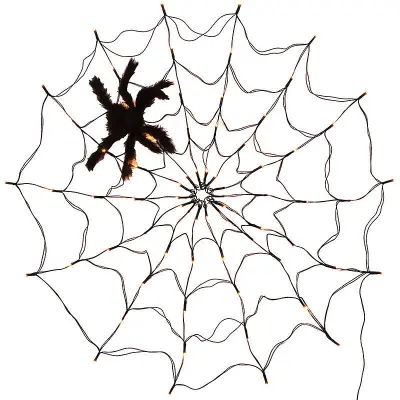 2X Halloween Xmas Christmas Gifts Decoration Spider Net Light Colored Light Led