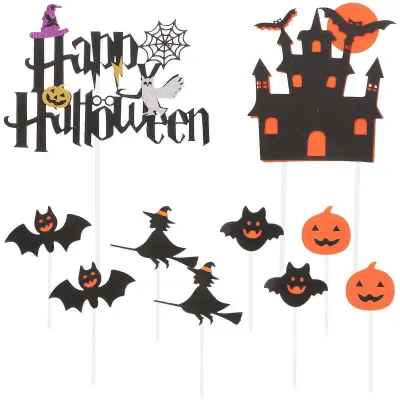 Prevleke za torte Halloween Design, črne, 13x10x0,2 cm, 10 kosov