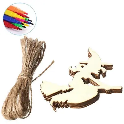Ghostly Wood Crafts Decor Halloween Obesek Rekviziti za Halloween DIY obesek