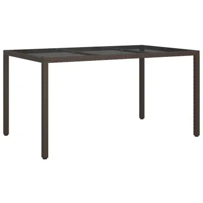 vidaXL Vrtnja jedilna miza Rjava 150 x 90 x 75 cm Poly ratan