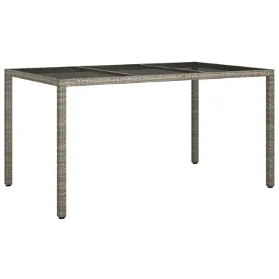 vidaXL Vrtnja jedilna miza Siva 150 x 90 x 75 cm Poly ratan