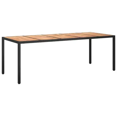 vidaXL Vrtnja jedilna miza Črna 250 x 100 x 75 cm Poly ratan