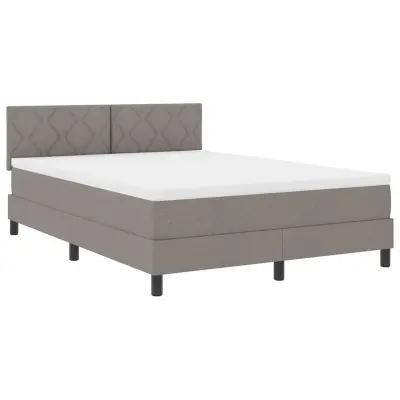 vidaXL Postelja boxspring z vzmetnico Taupe 140 x 200 cm blago