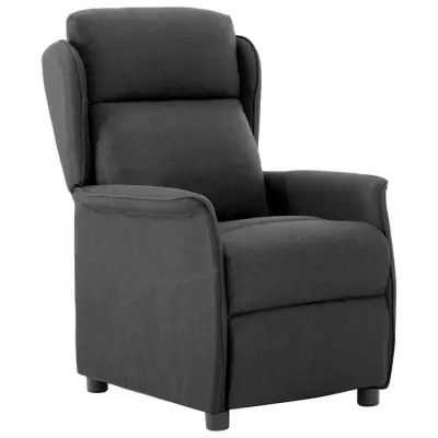 vidaXL Naslonjač na ležanje Temno siva 67.5 x 93.5 x 101.5 cm blago