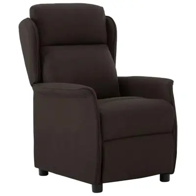 vidaXL Naslonjač na ležanje Temno rjava 67.5 x 93.5 x 101.5 cm blago