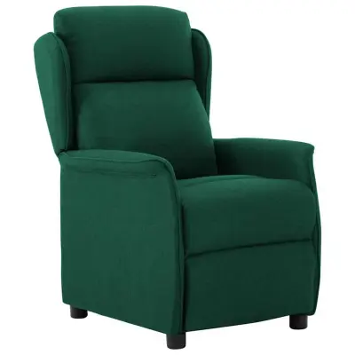 vidaXL Naslonjač na ležanje Temno zelena 67.5 x 93.5 x 101.5 cm blago