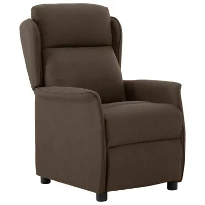 vidaXL Naslonjač na ležanje Rjava 67.5 x 93.5 x 101.5 cm blago