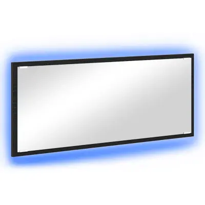 vidaXL Ogledalo Črni hrast 90 x 8.5 x 37 cm Konstruiran les