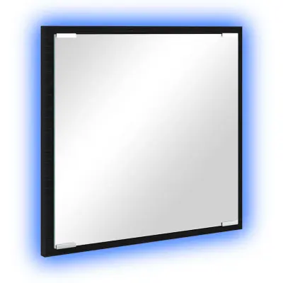 vidaXL LED kopalniško ogledalo z ogledalom Črni hrast 40 x 8.5 x 37 cm