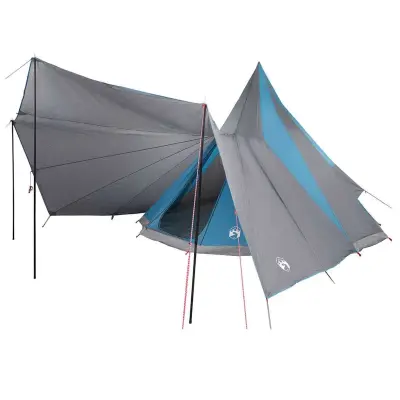 vidaXL Družinski tipi šotor s streho Modra in siva 510 x 690 x 330 cm