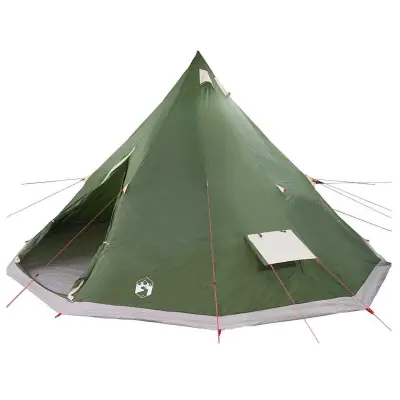 vidaXL Družinski tipi šotor s streho Zelena 560 x 560 x 300 cm