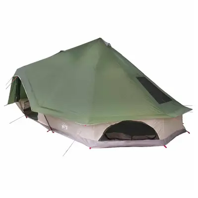 vidaXL Družinski tipi šotor s streho Zelena 680 x 430 x 270 cm