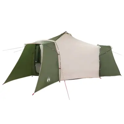 vidaXL Tipi šotor s streho Zelena in bež 492 x 492 x 275 cm blago